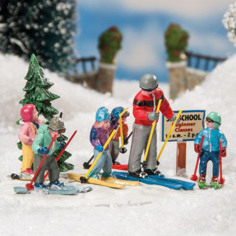 Lichthäuser Miniaturfiguren „Skischule mit Kindern”