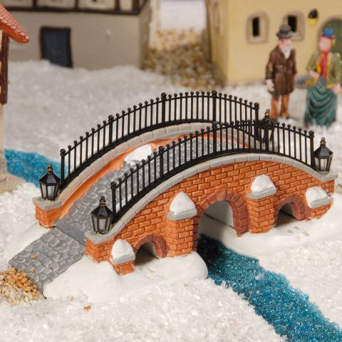 Lichthäuser Miniatur Weihnachtsdeko „Backstein-Brücke”