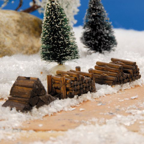 Lichthäuser Miniatur Weihnachtsdeko „Holzscheite”