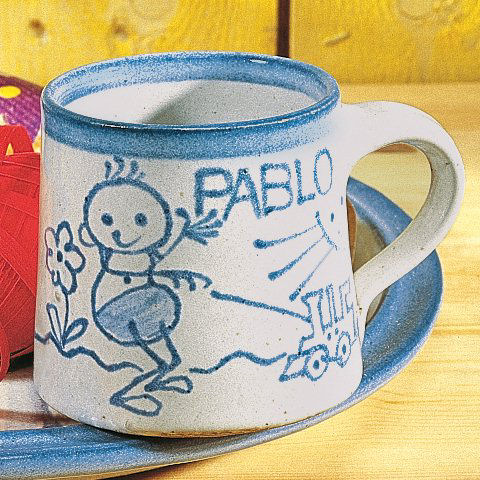 Kindertasse für Jungen, Keramiktasse mit Namen