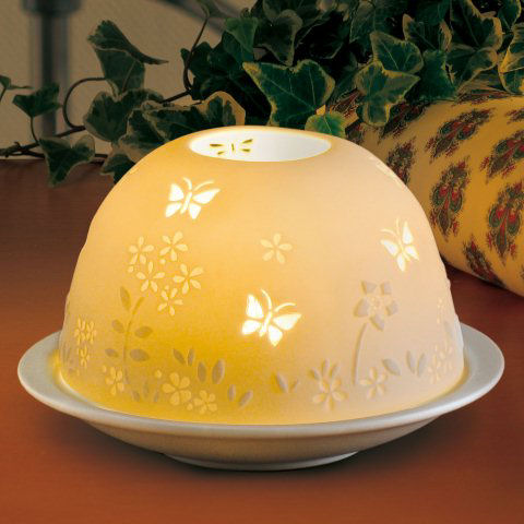Dome Light Porzellan-Windlicht „Schmetterlinge”