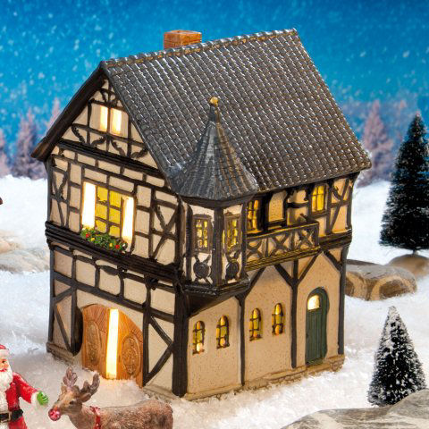 Keramik Lichthaus Weihnachtsdeko „Weinhaus Dernau”