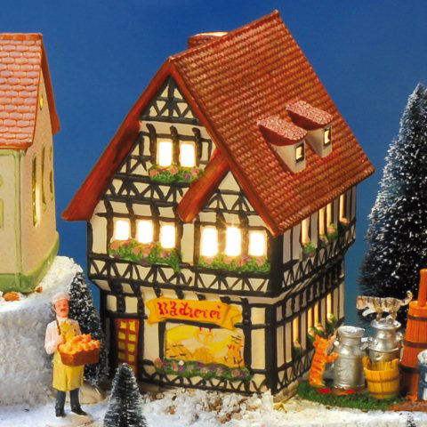 Keramik Lichthaus Weihnachtsdeko „Bäckerei”