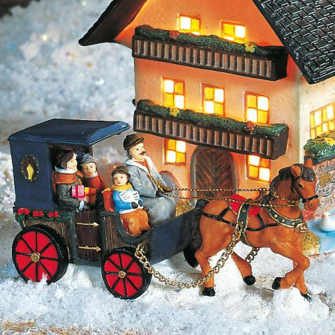 Lichthäuser Miniatur Weihnachtsdeko „Große Kutsche”