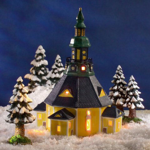 Keramik Lichthaus Weihnachtsdeko „Seiffener Kirche”