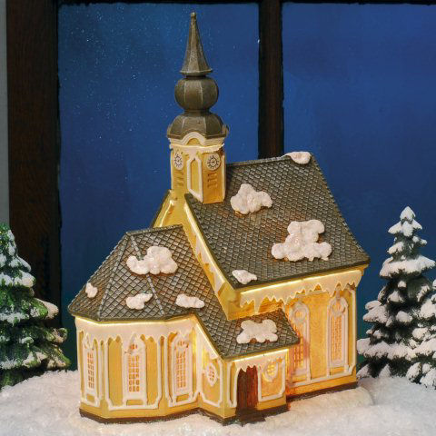 Lichthäuser Weihnachtsdeko „Romantische Dorfkirche”