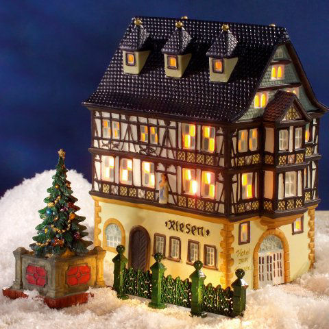 Keramik Lichthaus Weihnachtsdeko „Gasthaus zum Riesen”