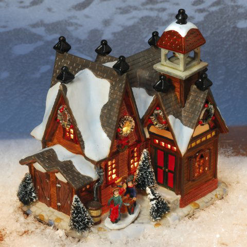 Keramik Lichthaus Weihnachtsdeko „Stadthaus”