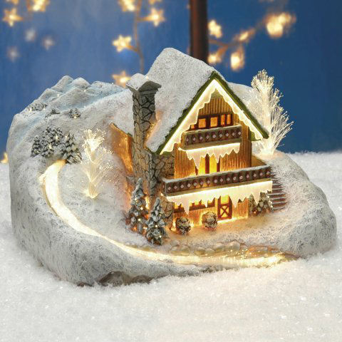 Lichthäuser Weihnachtsdeko „Berghaus am Bach”