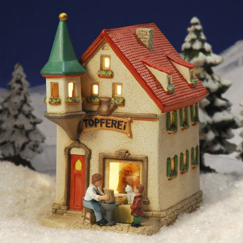 Keramik Lichthaus Weihnachtsdeko „Töpferei”