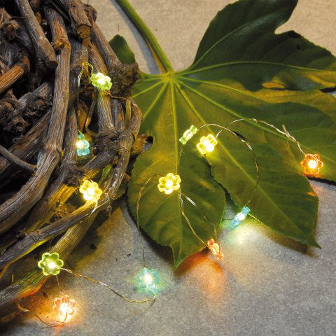 LED Lichterkette „Blüten”, Weihnachtsdeko, 12 Lichter