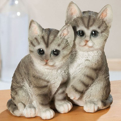 Dekofigur „Katzenpaar”, Tierfigur aus Kunststein