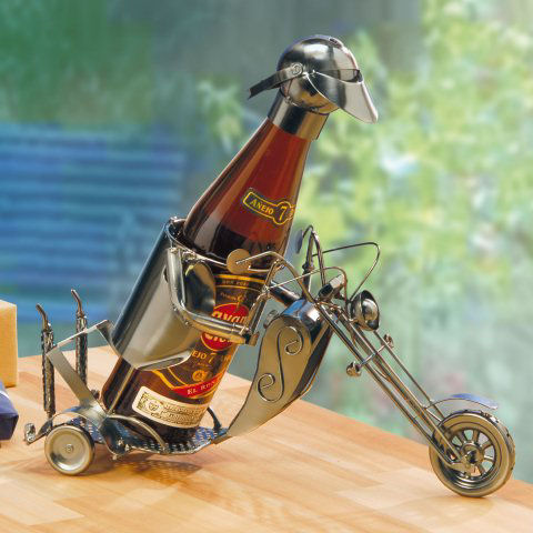 Flaschenhalter „Motorrad”, Metall Flaschenständer