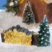 Lichthäuser Miniatur Landschaftsdeko „Holzstapel mit Baum”