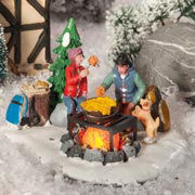 Lichthäuser Miniaturfiguren Set „Winter-Grillen mit Hund”