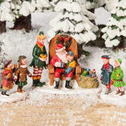Lichthäuser Miniaturfiguren Set „Weihnachtsmann-Besuch”