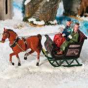 Lichthäuser Miniaturfiguren Set „Kutschfahrt im Winter”