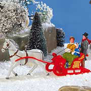 Lichthäuser Miniaturfiguren Set „Schlitten im Schnee”