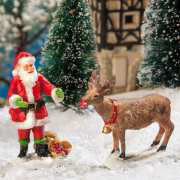 Lichthäuser Miniaturfiguren Set „Weihnachtsmann mit Rentier”