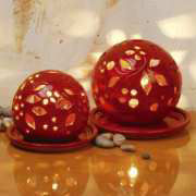 3575 Lichtkugeln 2er-Set, feuerrot