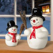 Weihnachtsfiguren „Schneemann”, Winterdeko Keramikfiguren