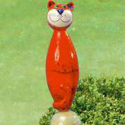 4563 Stelen-Katze, orange, Höhe 38 cm, Stange 1,20 m