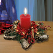 Tischgesteck Stern mit Kerze, weihnachtliche Dekoration