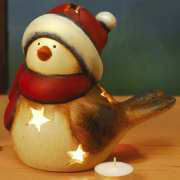 Windlicht Wintervogel