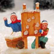 Miniaturfigur Schneeballschlacht