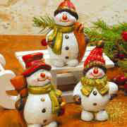 Schneemänner-Set mit Schlitten