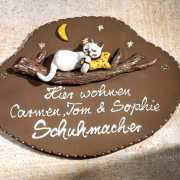 Haustürschild Schlafende Katze