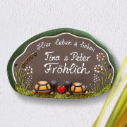 Keramik Türschild „Schildkrötenpaar”, wetterfestes Namensschild