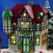 Keramik Lichthaus Weihnachtsdeko „Hotel Vier Sterne”