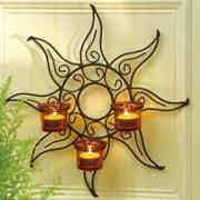 Flammen-Sonne Windlicht