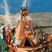 Räucher-Indianerzelt „Tipi”, Räucherfigur aus Terrakotta