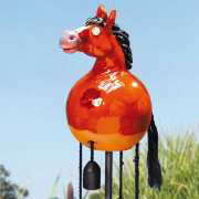 Gartenstecker „Pferd”, braun glasierte Gartendeko