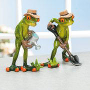 Deko-Froschpaar „Gärtner”, 2er-Set Froschfiguren