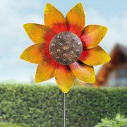 Windrad „Sonnenblume”, farbenfroher Gartendeko Beetstecker