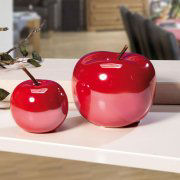 Deko-Äpfel aus roter Keramik, Deko-Obst zur Tischdekoration