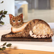 Deko-Skulptur „Katze”, Tierfigur aus lackiertem Eisenblech
