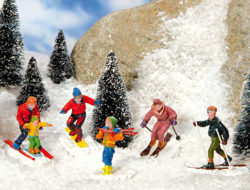 Lichthäuser Miniaturfiguren „Skifahrer 5er-Gruppe”