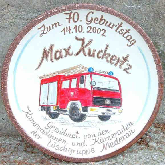 Geburtstagsteller Feuerwehrauto