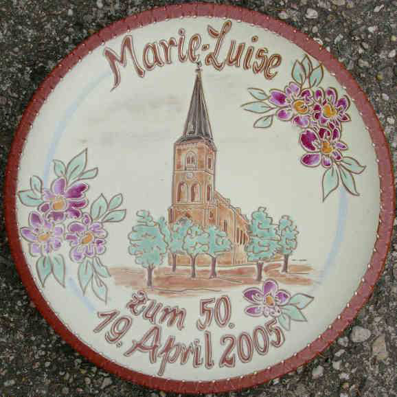 Geburtstagsteller Kirche