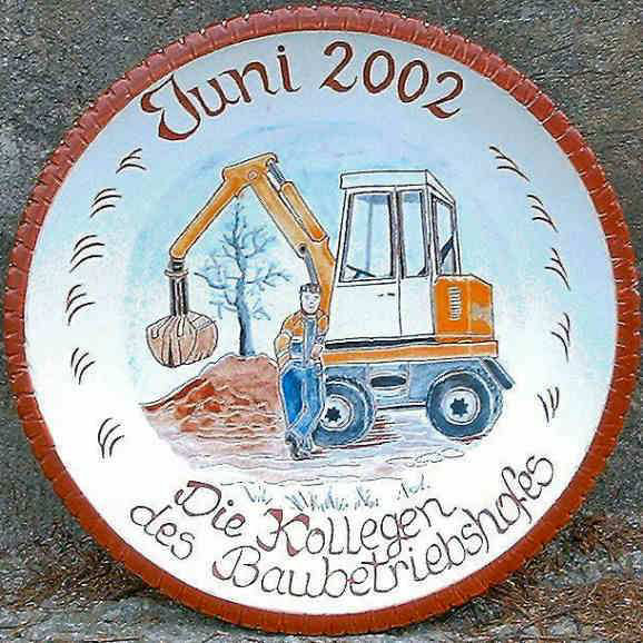 Jubiläumsteller Bagger