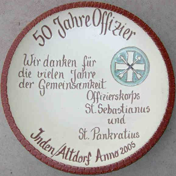Jubiläumsteller Schützen-Offizier