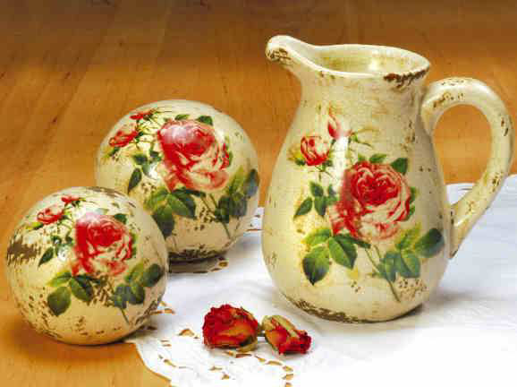 Keramik-Set &bdquo;Rose&rdquo;