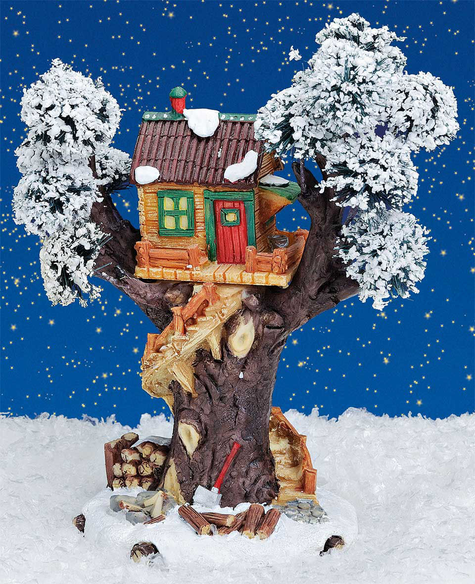 Keramik Miniatur Weihnachtsdeko „Baumhaus”