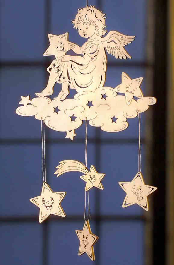 Fensterbild &bdquo;Engel auf Wolke&rdquo;
