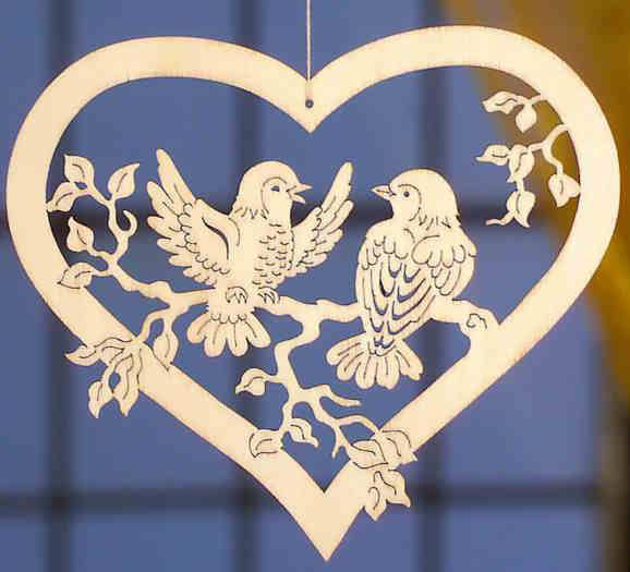 Fensterbild &bdquo;2 Vögel im Herz&rdquo;