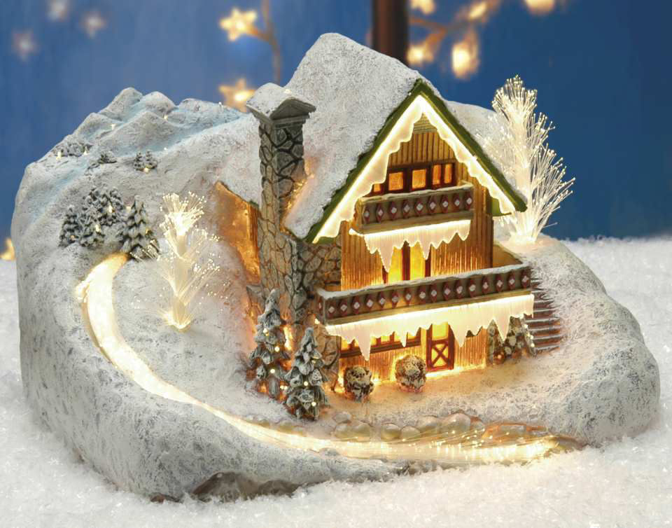 Lichthäuser Weihnachtsdeko „Berghaus am Bach”